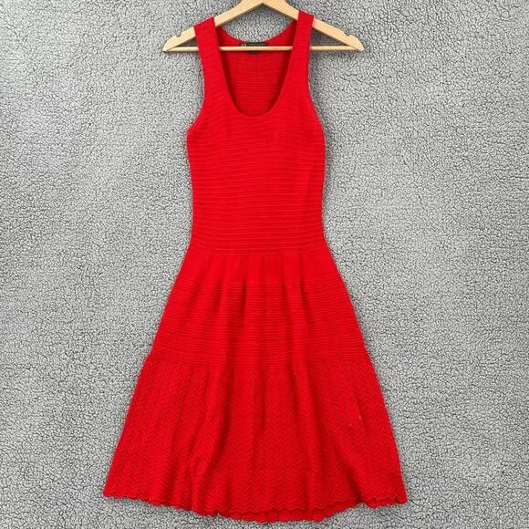 green emerald velvet dress Armani Exchange A|X Women's V-Neck 'Sleeveless Fit and Flare Dress,  Absolute Red, 0 at Amazon Women's Clothing store